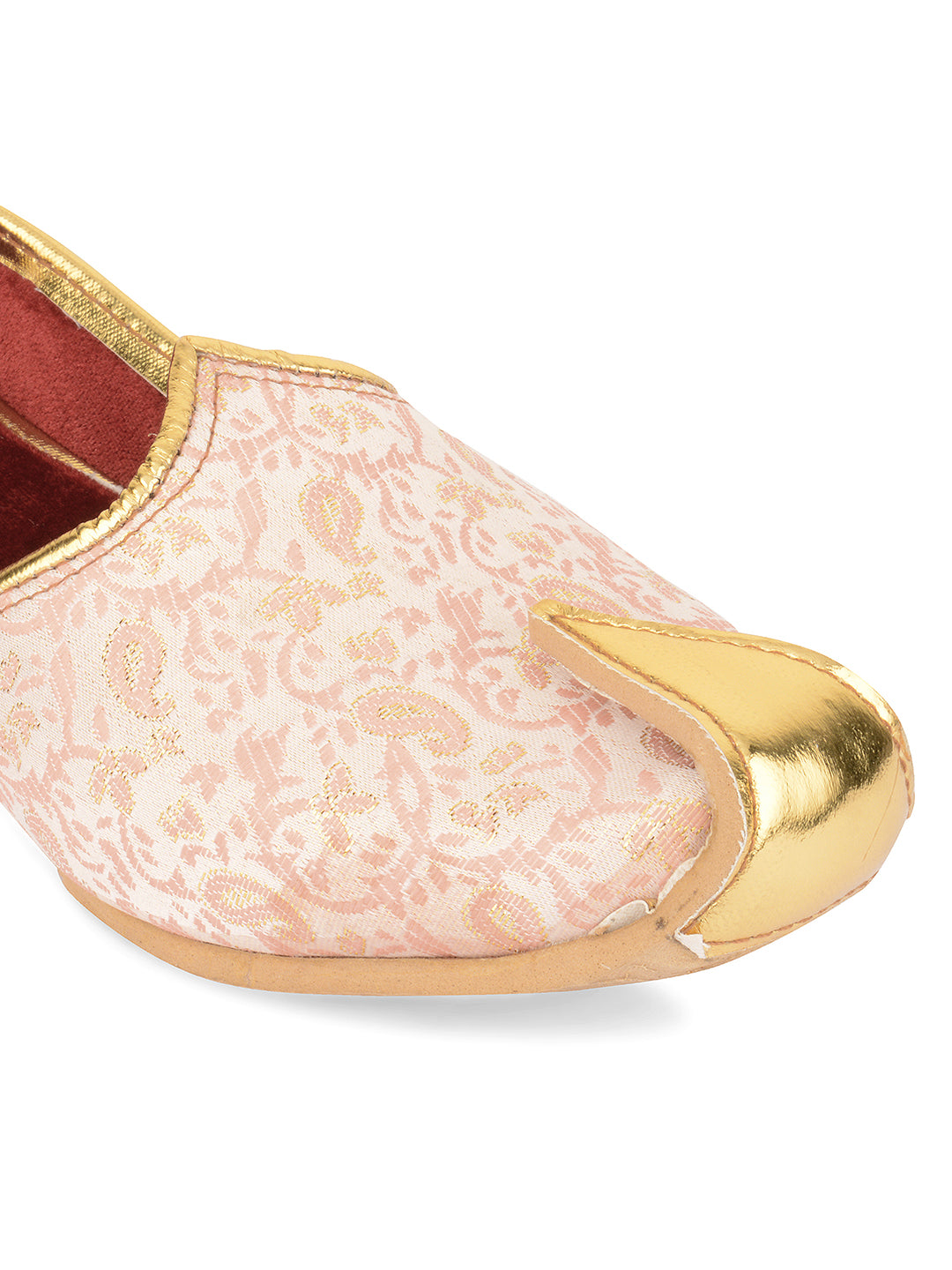 DESI COLOUR Mens Gold Ethnic Footwear/Punjabi Jutti