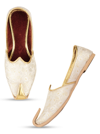 DESI COLOUR Mens Off White Ethnic Footwear/Punjabi Jutti