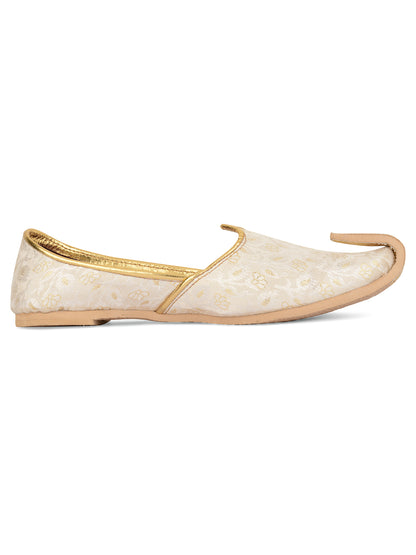 DESI COLOUR Mens Off White Ethnic Footwear/Punjabi Jutti