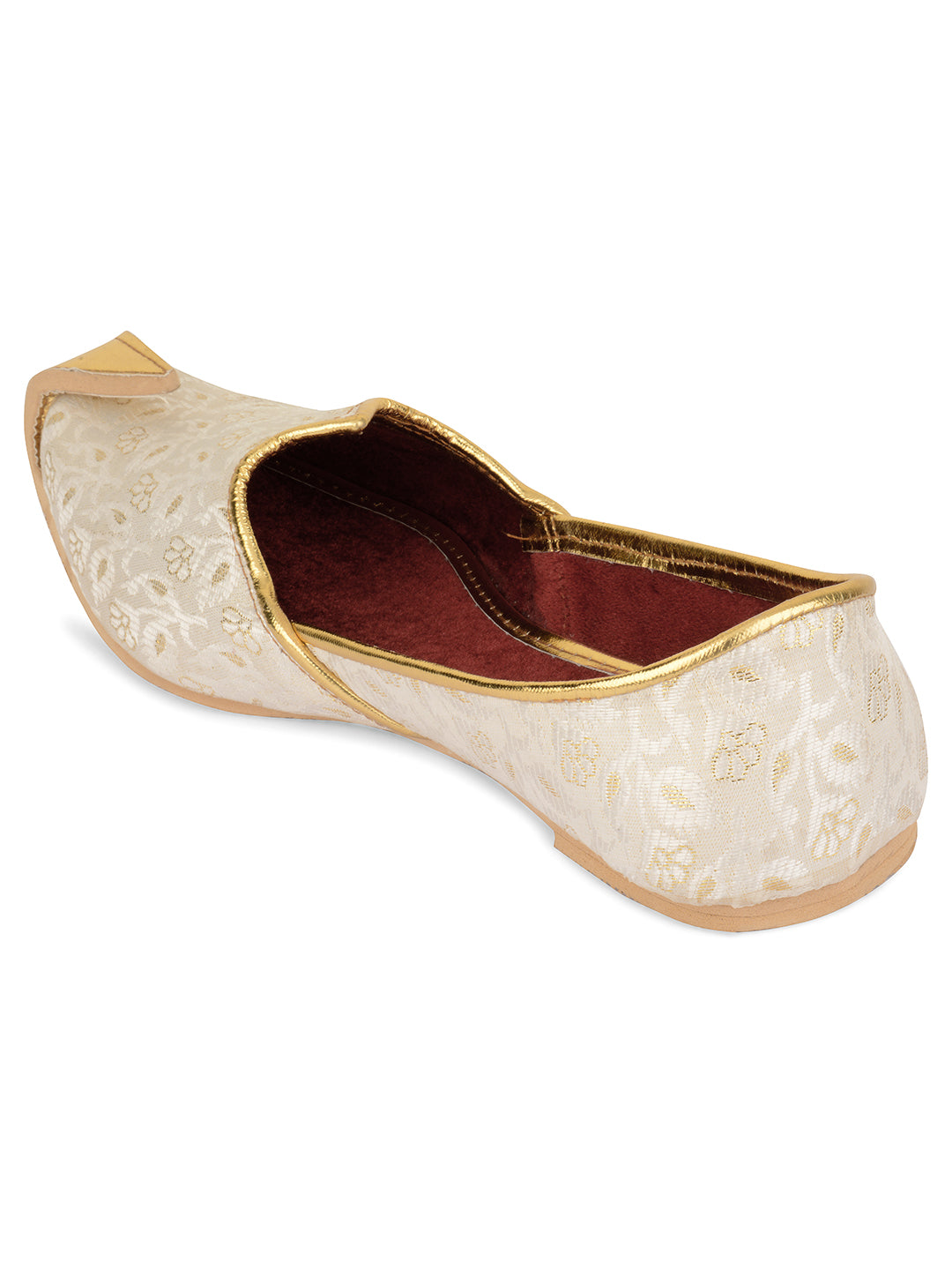 DESI COLOUR Mens Off White Ethnic Footwear/Punjabi Jutti