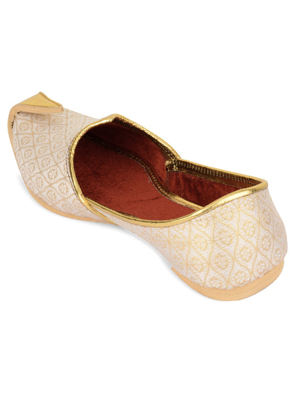 DESI COLOUR Mens Gold Ethnic Footwear/Punjabi Jutti