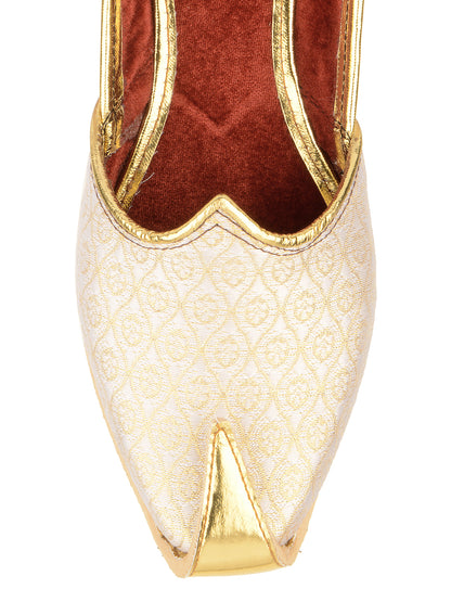 DESI COLOUR Mens Gold Ethnic Footwear/Punjabi Jutti