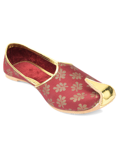 DESI COLOUR Mens Gold Ethnic Footwear/Punjabi Jutti