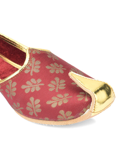 DESI COLOUR Mens Gold Ethnic Footwear/Punjabi Jutti