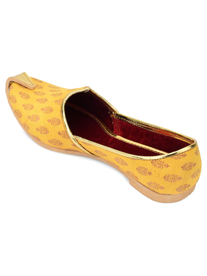 DESI COLOUR Mens Gold Ethnic Footwear/Punjabi Jutti