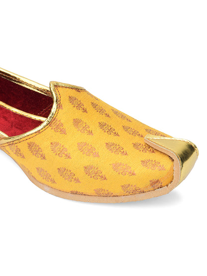 DESI COLOUR Mens Gold Ethnic Footwear/Punjabi Jutti