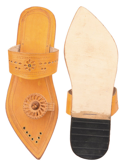 DESI COLOUR Mens Tan Ethnic Footwear/Punjabi Jutti