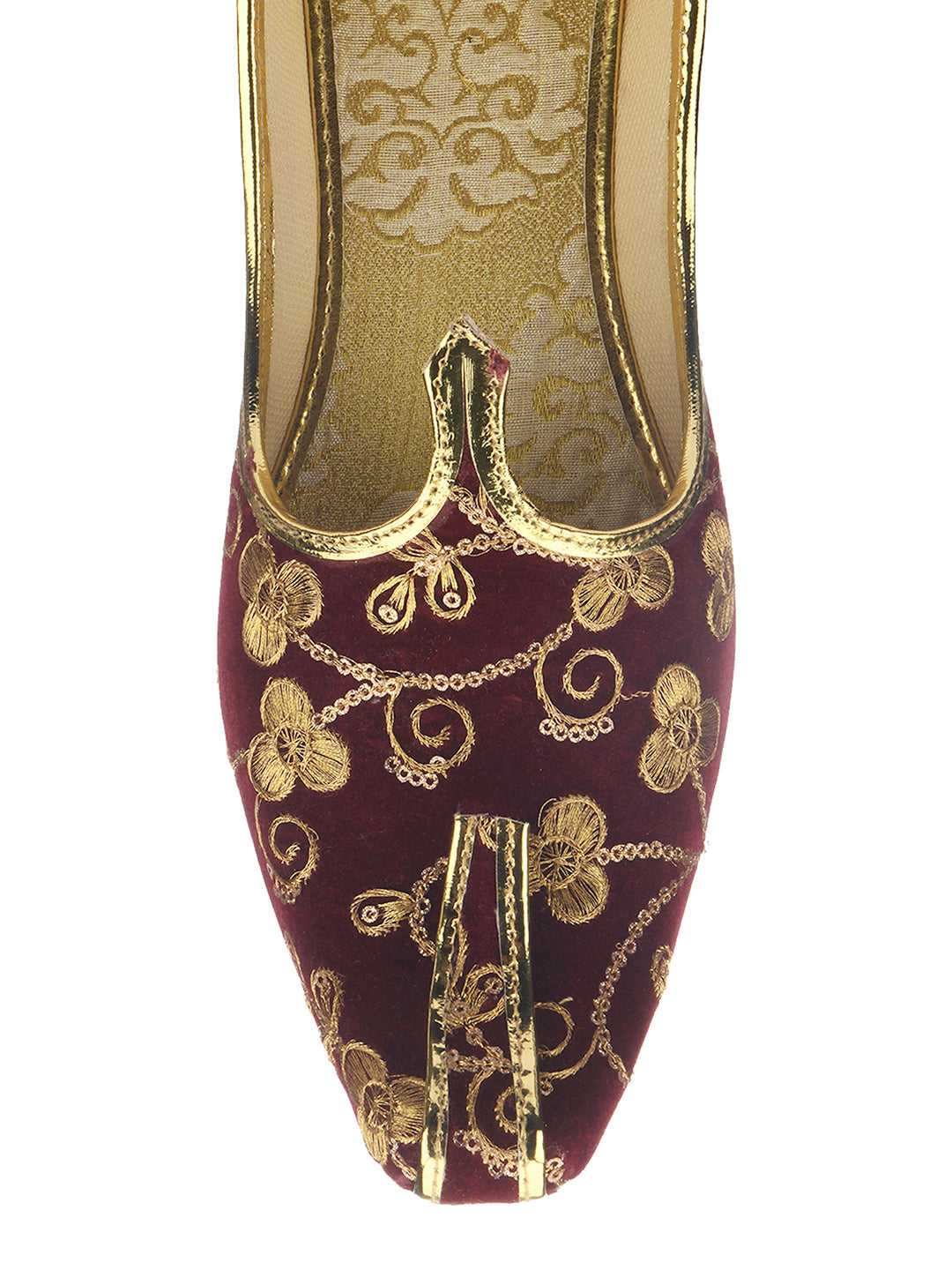 DESI COLOUR Mens Gold Ethnic Footwear/Punjabi Jutti