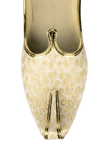 DESI COLOUR Mens Gold Ethnic Footwear/Punjabi Jutti