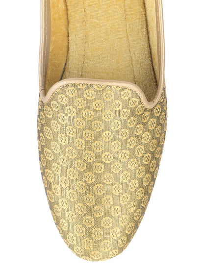 DESI COLOUR Mens Gold Ethnic Footwear/Punjabi Jutti