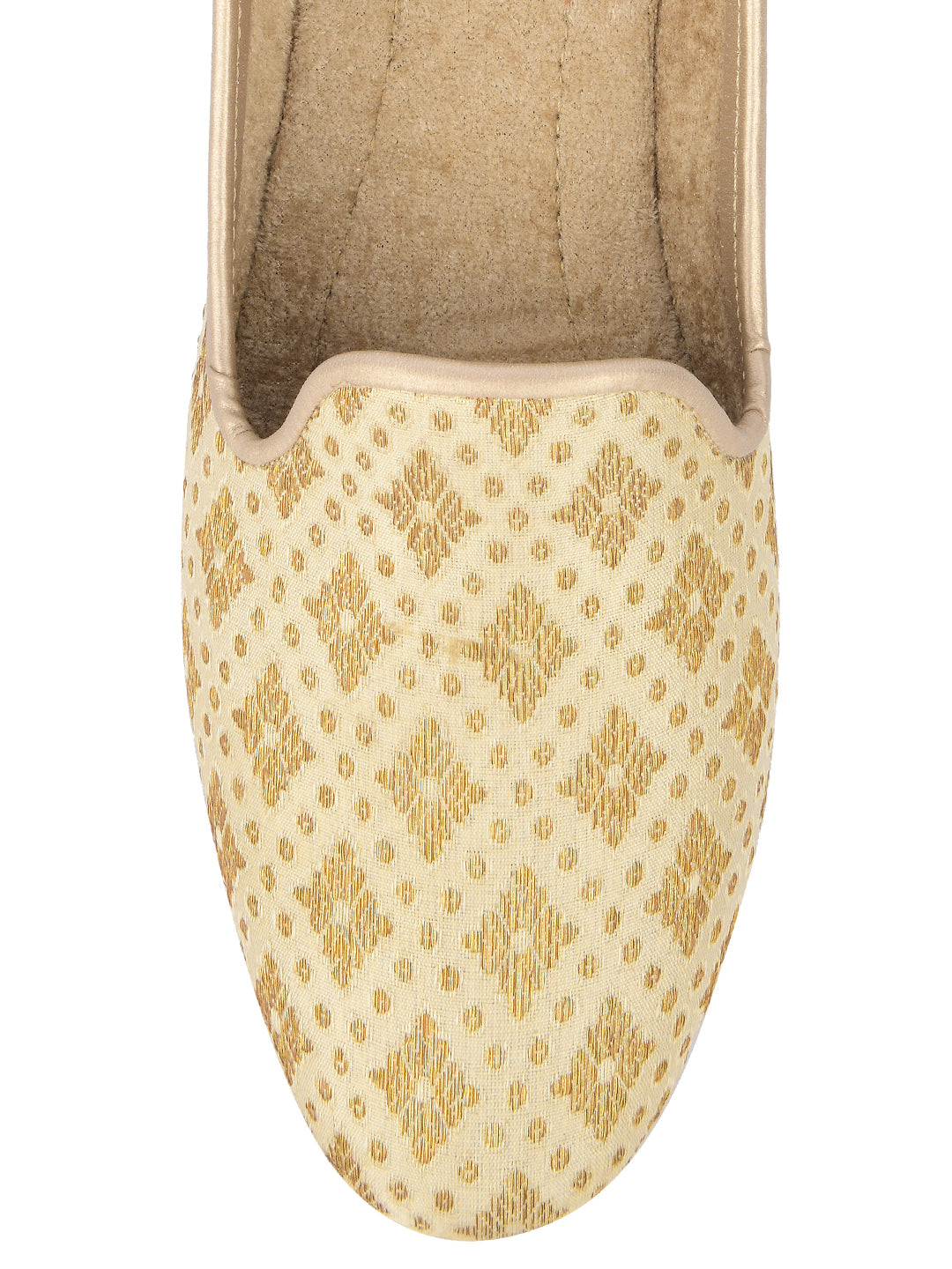 DESI COLOUR Mens Gold Ethnic Footwear/Punjabi Jutti