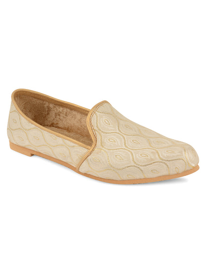 DESI COLOUR Mens White Ethnic Footwear/Punjabi Jutti