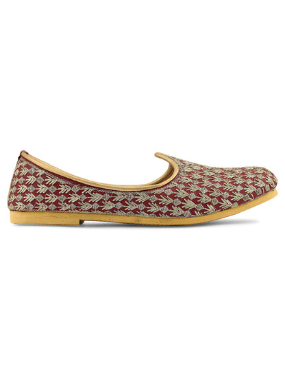 DESI COLOUR Mens Gold Ethnic Footwear/Punjabi Jutti