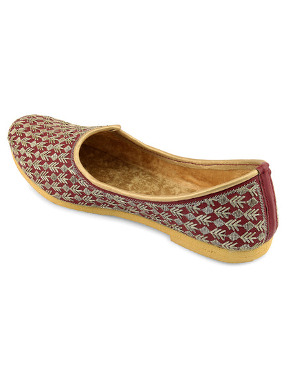 DESI COLOUR Mens Gold Ethnic Footwear/Punjabi Jutti