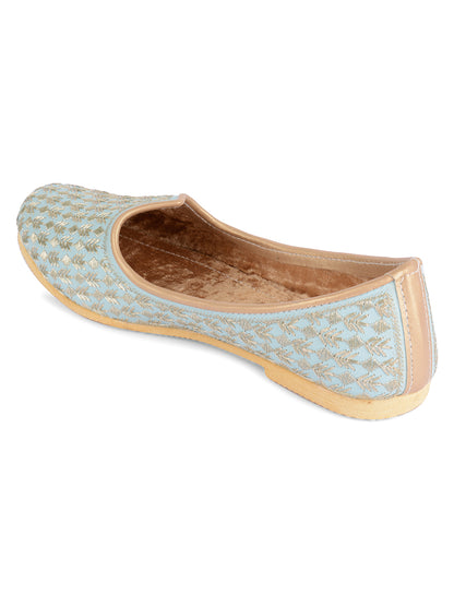 DESI COLOUR Mens Gold Ethnic Footwear/Punjabi Jutti