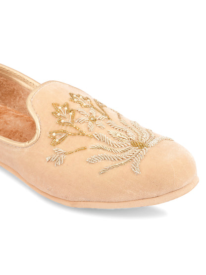 DESI COLOUR Mens Gold Ethnic Footwear/Punjabi Jutti