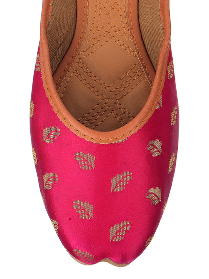 DESI COLOUR Women Pink Ethnic Punjabi Jutti