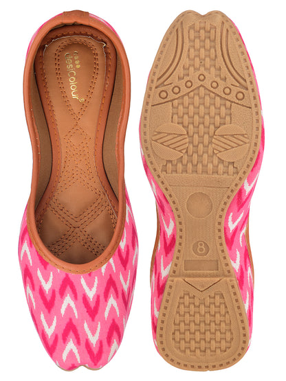 DESI COLOUR Women Pink Ethnic Punjabi Jutti