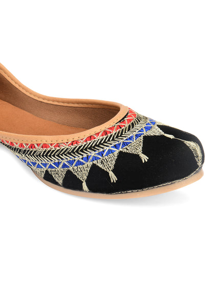 DESI COLOUR Women Black Ethnic Punjabi Jutti