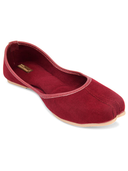 DESI COLOUR Women Maroon Ethnic Punjabi Jutti