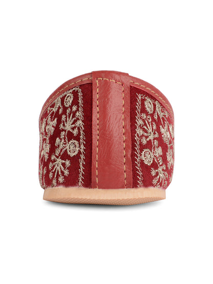 DESI COLOUR Women Maroon Ethnic Punjabi Jutti