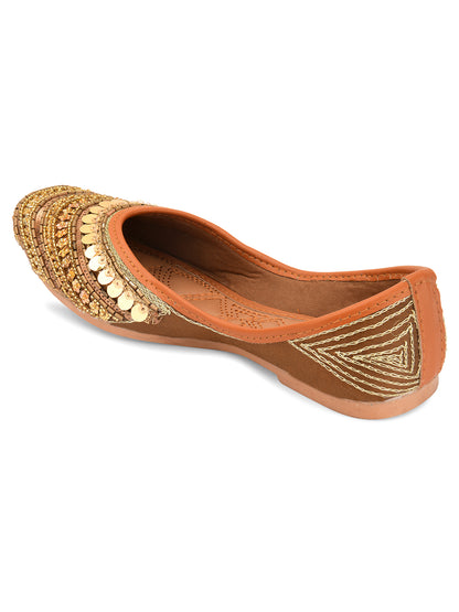 DESI COLOUR Women Copper Ethnic Punjabi Jutti