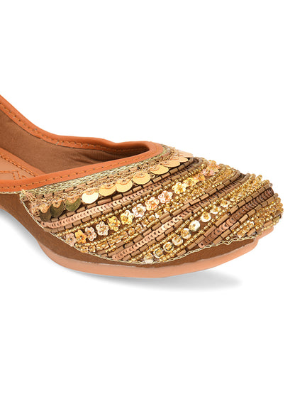 DESI COLOUR Women Copper Ethnic Punjabi Jutti