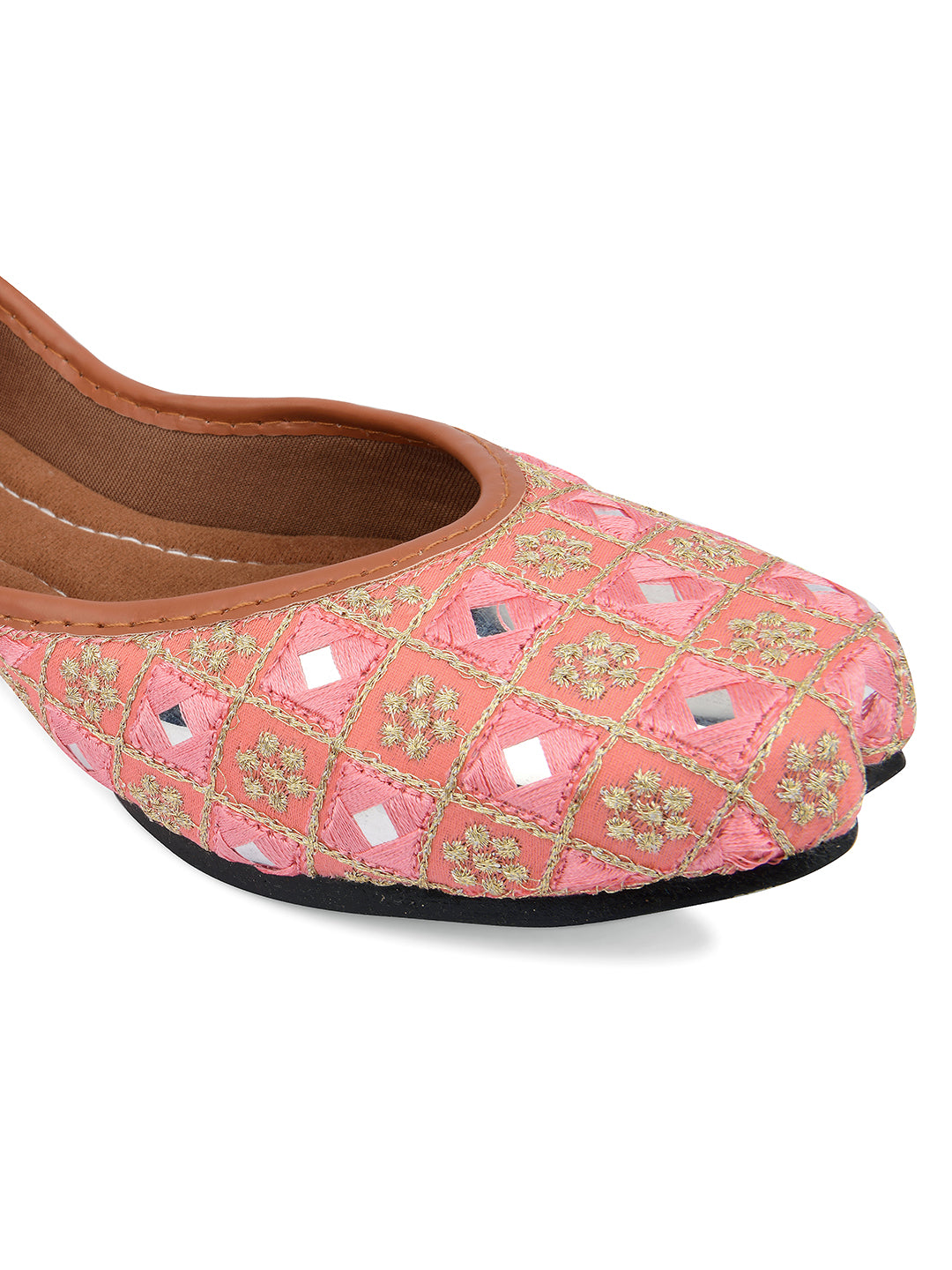 DESI COLOUR Women Pink Ethnic Punjabi Jutti