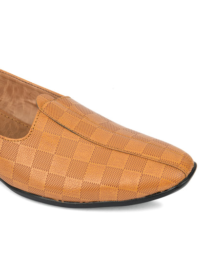 DESI COLOUR Mens Tan Ethnic Footwear/Punjabi Jutti