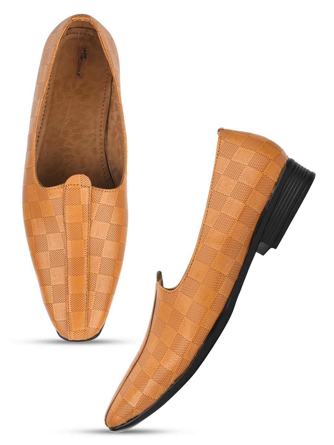 DESI COLOUR Mens Tan Ethnic Footwear/Punjabi Jutti