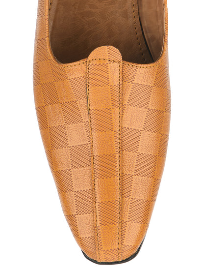 DESI COLOUR Mens Tan Ethnic Footwear/Punjabi Jutti