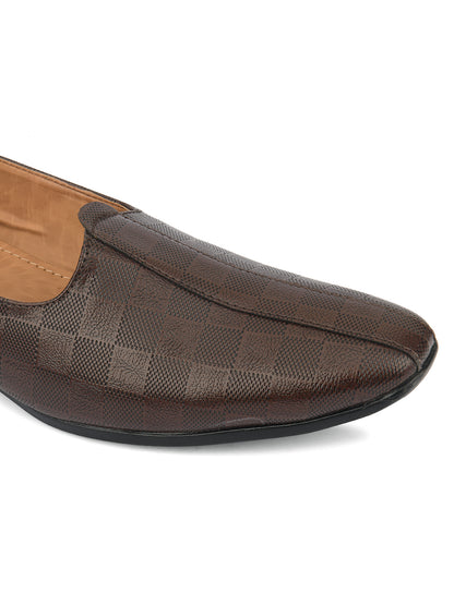 DESI COLOUR Mens Brown Ethnic Footwear/Punjabi Jutti