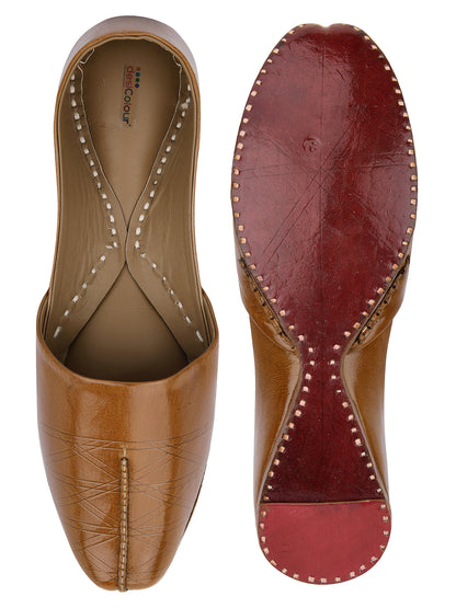 DESI COLOUR Mens Brown Ethnic Footwear/Punjabi Jutti