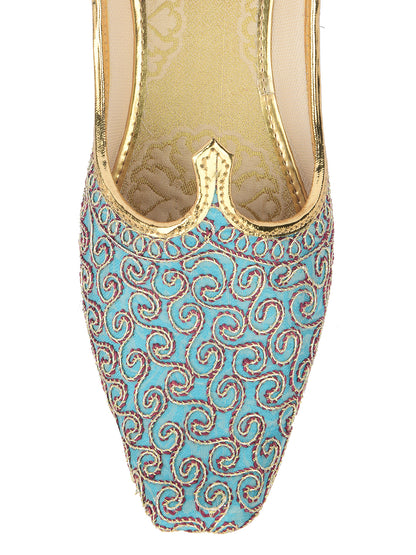 DESI COLOUR Mens Gold Ethnic Footwear/Punjabi Jutti