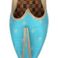 DESI COLOUR Mens Blue Ethnic Footwear/Punjabi Jutti