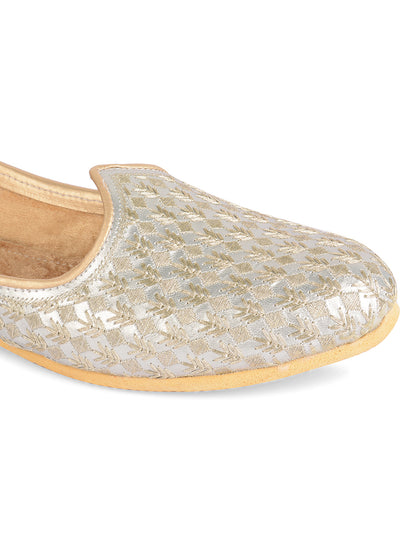 DESI COLOUR Mens Gold Ethnic Footwear/Punjabi Jutti