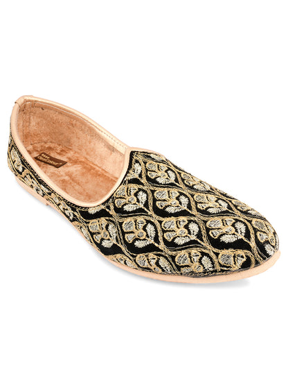 DESI COLOUR Mens Gold Ethnic Footwear/Punjabi Jutti