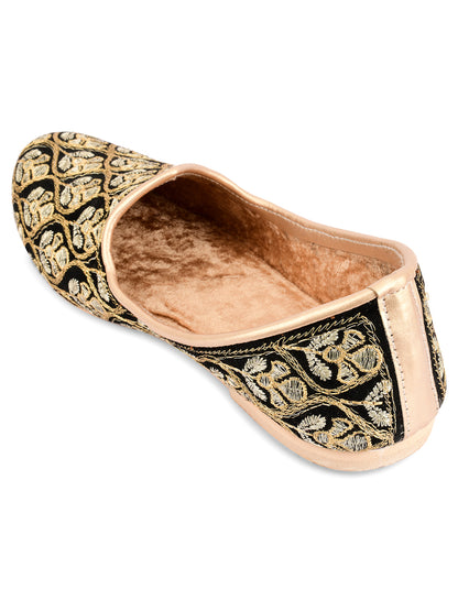 DESI COLOUR Mens Gold Ethnic Footwear/Punjabi Jutti