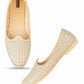 DESI COLOUR Mens Gold Ethnic Footwear/Punjabi Jutti