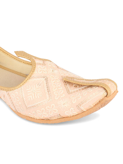 DESI COLOUR Mens Gold Ethnic Footwear/Punjabi Jutti