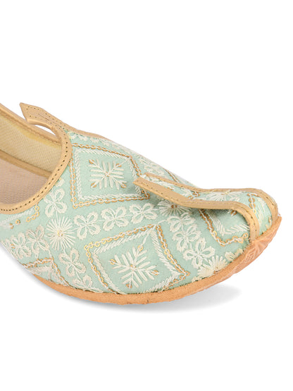 DESI COLOUR Mens Gold Ethnic Footwear/Punjabi Jutti