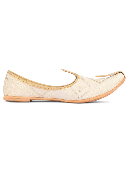 DESI COLOUR Mens Gold Ethnic Footwear/Punjabi Jutti