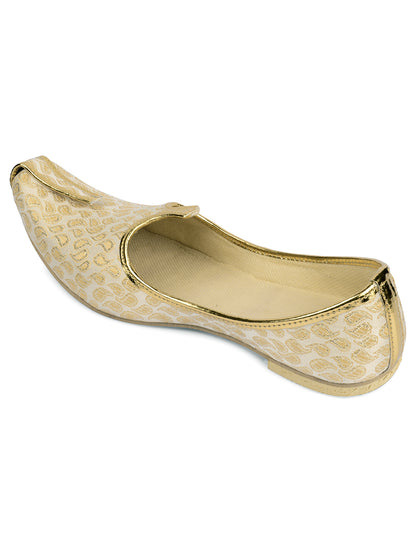 DESI COLOUR Mens Gold Ethnic Footwear/Punjabi Jutti