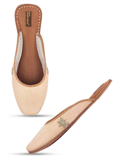 DESI COLOUR Women Natural Elegant Leather Ethnic Mules