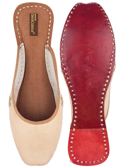 DESI COLOUR Women Natural Elegant Leather Ethnic Mules