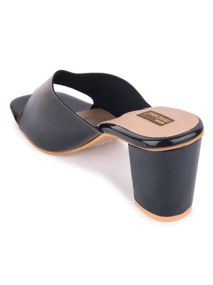 DESI COLOUR Women Black Sliders Slippers