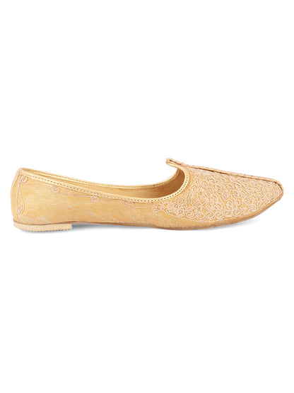 DESI COLOUR Mens Beige Ethnic Footwear/Punjabi Jutti