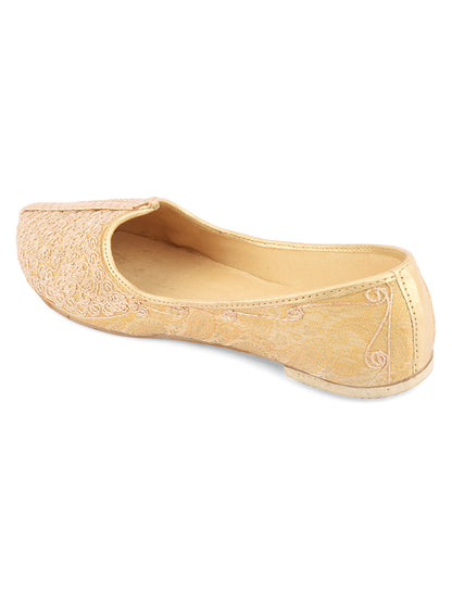 DESI COLOUR Mens Beige Ethnic Footwear/Punjabi Jutti