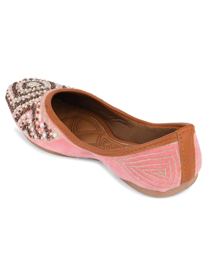 DESI COLOUR Women Pink Ethnic Punjabi Jutti