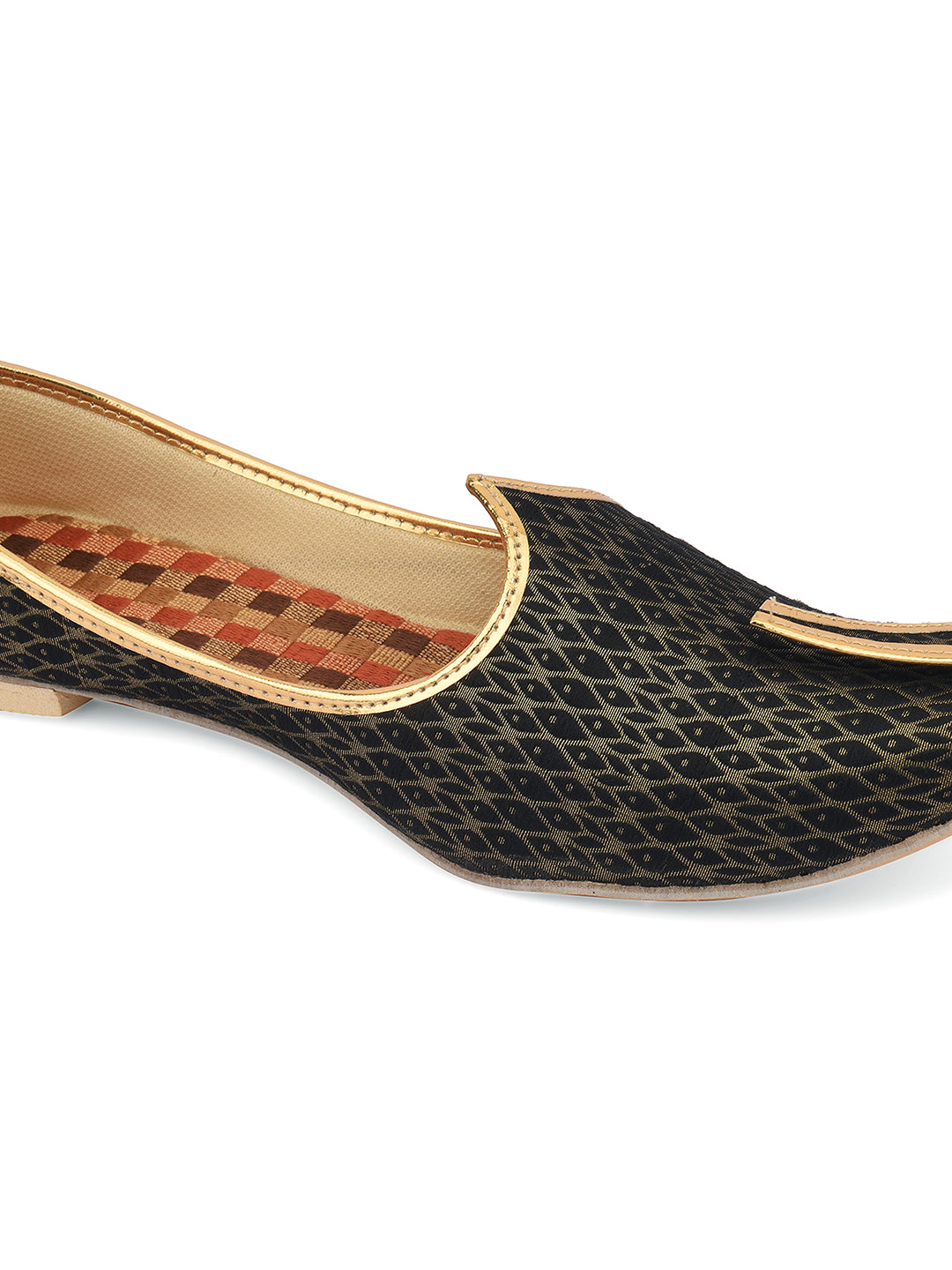 DESI COLOUR Mens Gold Ethnic Footwear/Punjabi Jutti